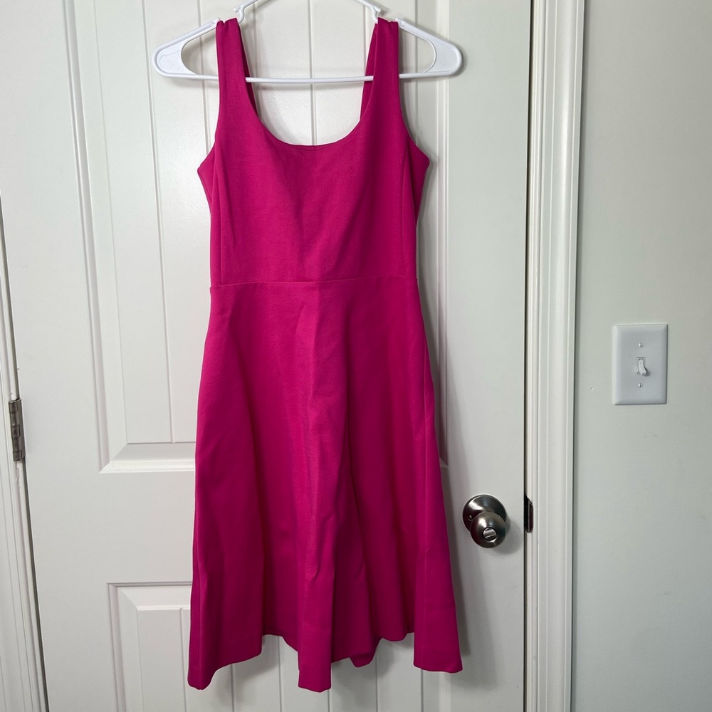 NWOT J.Crew women’s bright hot pink sleeveless zip flowy skirt mini dress summer
